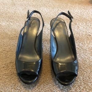 Nine West Black Slingback Heels